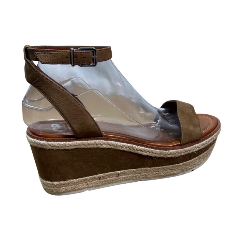 Gianni Bini espadrille brown leather ankle strap open toe platform sandals 8.5 - Picture 2 of 9